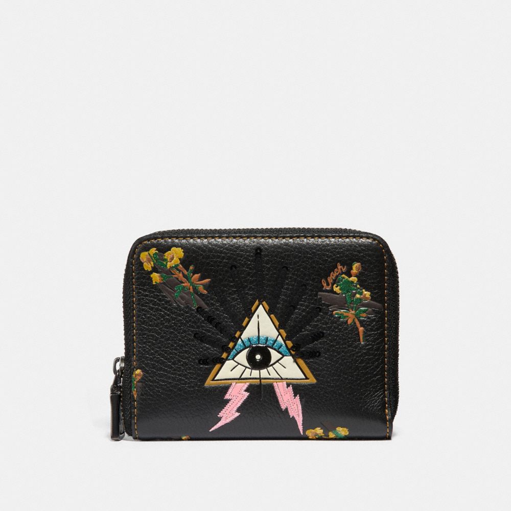 Small Zip Around Wallet With Pyramid Eye