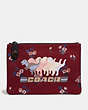 COACH®,TURNLOCK POUCH 26 WITH SHADOW REXY,canvas,Wine/Pewter,Front View