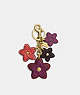 COACH®,WILDFLOWER MIX BAG CHARM,Leather,Im/Oxblood/Deep Berry Multi,Front View