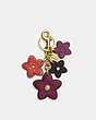COACH®,WILDFLOWER MIX BAG CHARM,Leather,Im/Oxblood/Deep Berry Multi,Front View