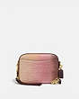 COACH®,CAMERA BAG IN OMBRE SIGNATURE LEATHER,Leather,Small,Gold/Pink Multi,Front View