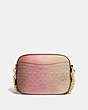 COACH®,CAMERA BAG IN OMBRE SIGNATURE LEATHER,Leather,Small,Gold/Pink Multi,Back View