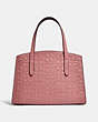 COACH®,CHARLIE CARRYALL 28 IN SIGNATURE LEATHER,Leather,Medium,Silver/Light Blush,Back View