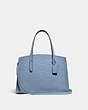 COACH®,CHARLIE CARRYALL IN SIGNATURE LEATHER,Leather,Silver/Mist,Front View