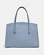 COACH®,CHARLIE CARRYALL IN SIGNATURE LEATHER,Leather,Silver/Mist,Back View