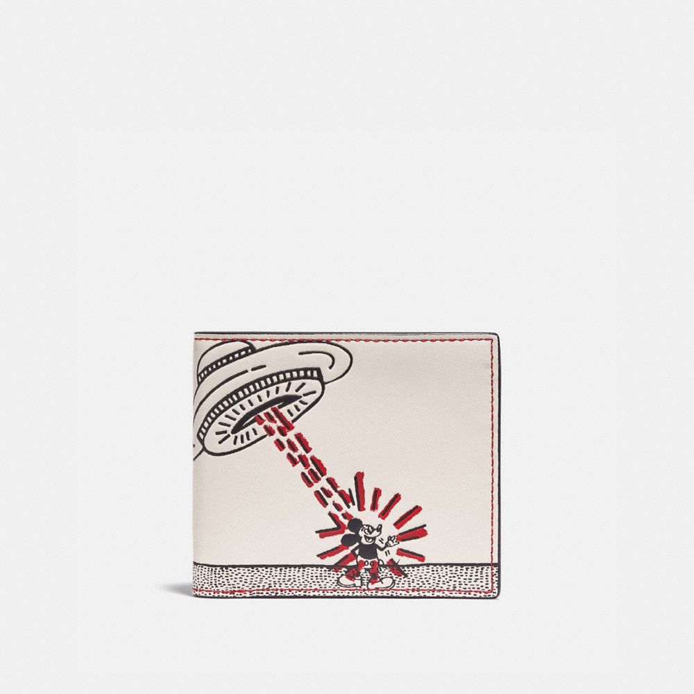 COACH Disney Mickey Mouse X Keith Haring Double Billfold Wallet