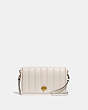 COACH®,HAYDEN FOLDOVER CROSSBODY CLUTCH BAG WITH QUILTING,Smooth Leather,Mini,Brass/Chalk,Front View