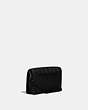 COACH®,HAYDEN FOLDOVER CROSSBODY CLUTCH WITH QUILTING,Smooth Leather,Mini,Pewter/Black,Angle View