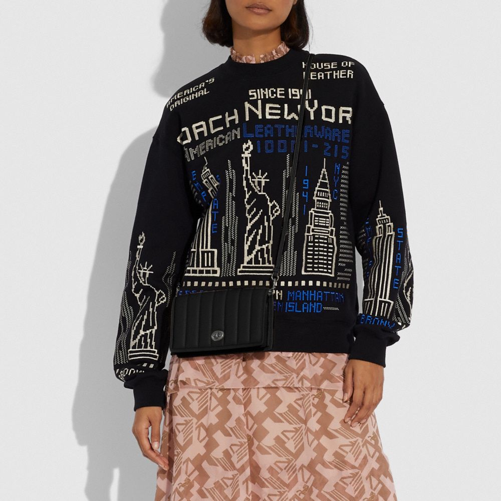 Hayden Foldover Crossbody Clutch Bag With Quilting