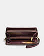 COACH®,DOUBLE ACCORDION ZIP WALLET IN SMOOTH LEATHER,Leather,Light Gold/Oxblood,Inside View,Top View