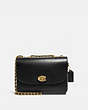 COACH®,MADISON SHOULDER BAG,Smooth Leather,Medium,Brass/Black,Front View