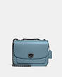 COACH®,MADISON SHOULDER BAG,Smooth Leather,Medium,Pewter/Azure,Front View