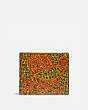 COACH®,DISNEY MICKEY MOUSE X KEITH HARING DOUBLE BILLFOLD WALLET,Leather,Black,Front View