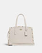 COACH®,CHARLIE CARRYALL WITH RIVETS,Leather,Large,Gold/Chalk,Front View