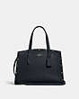 COACH®,CHARLIE CARRYALL WITH RIVETS,Leather,Large,Gunmetal/Midnight Navy,Front View