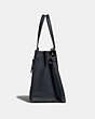 COACH®,CHARLIE CARRYALL WITH RIVETS,Leather,Large,Gunmetal/Midnight Navy,Angle View
