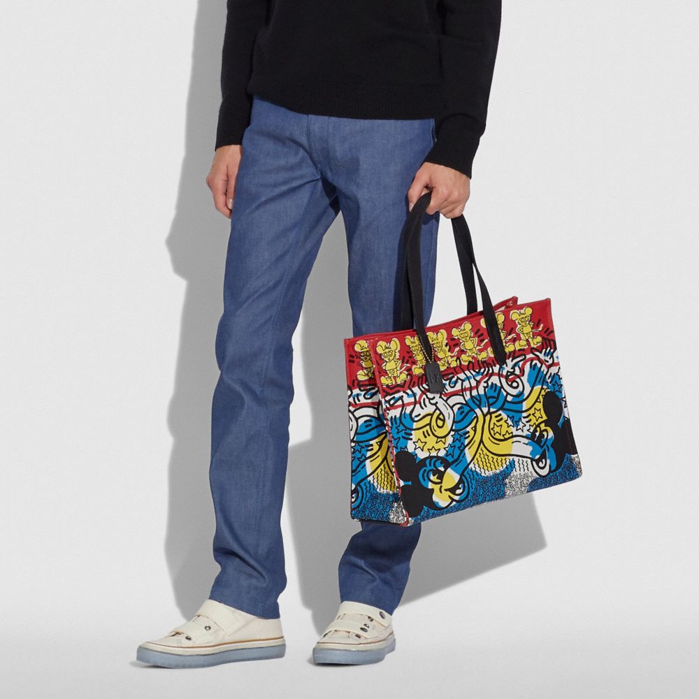 COACH®,Disney Mickey Mouse X Keith Haring Tote 42,,Detail View
