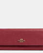 COACH®,SOFT WALLET,Leather,Light Gold/Black Cherry,Front View