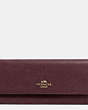 COACH®,SOFT WALLET,Leather,Light Gold/Oxblood,Front View