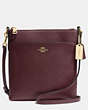 COACH®,NORTH/SOUTH SWINGPACK,Leather,Mini,Light Gold/Oxblood,Front View