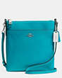 COACH®,NORTH/SOUTH SWINGPACK,Leather,Mini,Silver/TURQUOISE,Front View