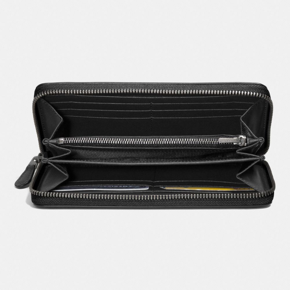 Rivets Accordion Zip Around Wallet In Leather
