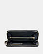 COACH®,ACCORDION ZIP WALLET,Leather,Light Gold/Navy,Inside View,Top View
