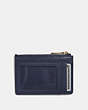 COACH®,MINI SKINNY ID CASE,Crossgrain Leather,Light Gold/Navy,Back View