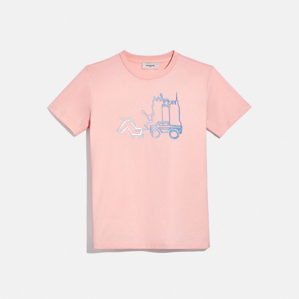 COACH®,Skyline Horse And Carriage T Shirt,,Front View