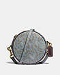 COACH®,CIRCLE CROSSBODY WITH SQUIGGLE PRINT,Coated Canvas,Small,Brass/SAGE,Front View
