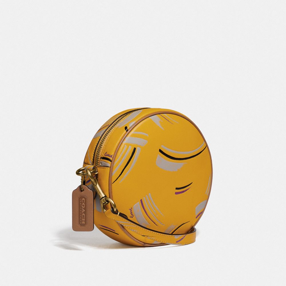 Circle Crossbody With Brush Stroke Print