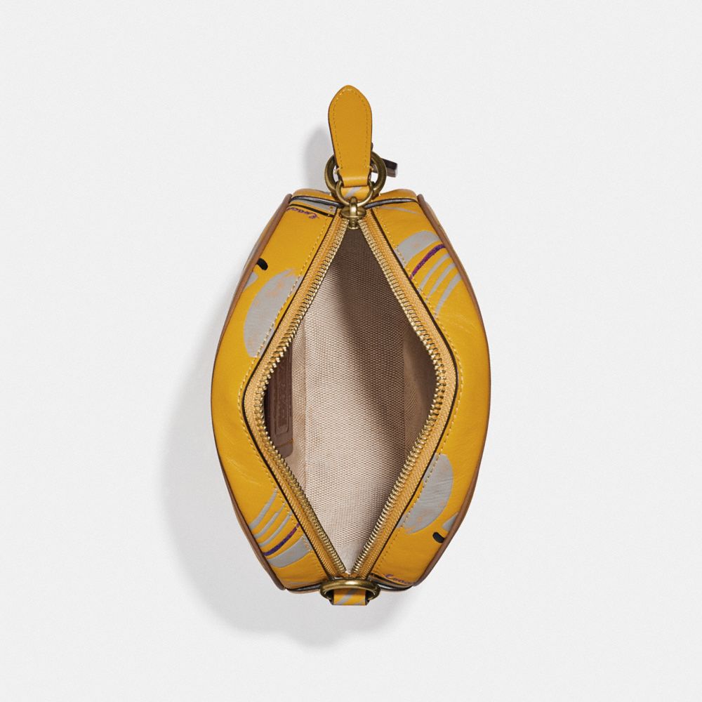 Circle Crossbody With Brush Stroke Print