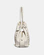 COACH®,EDIE SHOULDER BAG 31 WITH RIVETS,Leather,Large,Gold/Chalk,Angle View
