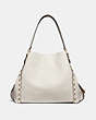 COACH®,EDIE SHOULDER BAG 31 WITH RIVETS,Leather,Large,Gold/Chalk,Back View