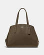 COACH®,CHARLIE CARRYALL 40,Leather,X-Large,Gold/Moss,Front View