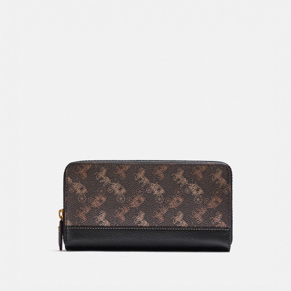 COACH®,Accordion Zip Wallet With Horse And Carriage Print,,Front View