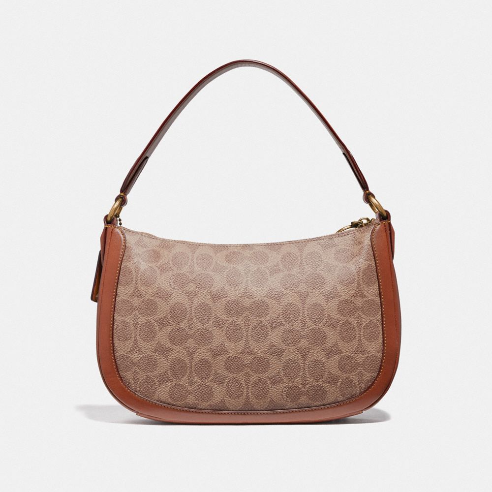 COACH®,SUTTON CROSSBODY IN SIGNATURE CANVAS,Coated Canvas,Medium,Brass/Tan/Rust,Back View