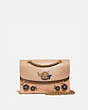 COACH®,PARKER WITH ALLOVER TEA ROSE STONES,Leather,Medium,Brass/Beechwood,Front View