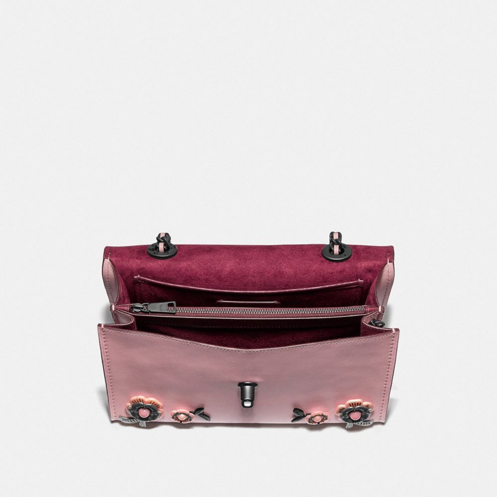 Coach parker top handle clearance with tea rose stones