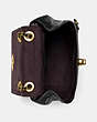 COACH®,PARKER CONVERTIBLE BACKPACK 16,Leather,Medium,Brass/Black,Inside View,Top View