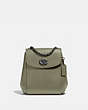 COACH®,PARKER CONVERTIBLE BACKPACK 16,Leather,Medium,Pewter/Light Fern,Front View