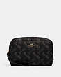 Boxy Cosmetic Case With Horse And Carriage Print