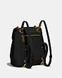 COACH®,PARKER CONVERTIBLE BACKPACK 16 WITH QUILTING,Smooth Leather,Small,Brass/Black,Angle View