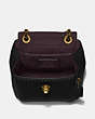 COACH®,PARKER CONVERTIBLE BACKPACK 16 WITH QUILTING,Smooth Leather,Small,Brass/Black,Inside View,Top View