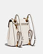 COACH®,PARKER CONVERTIBLE BACKPACK 16 WITH QUILTING,Smooth Leather,Small,Brass/Chalk,Angle View