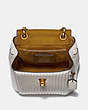 COACH®,PARKER CONVERTIBLE BACKPACK 16 WITH QUILTING,Smooth Leather,Small,Brass/Chalk,Inside View,Top View