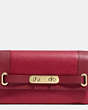 COACH®,COACH SWAGGER WALLET,Leather,Light Gold/Black Cherry,Front View