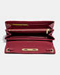 COACH®,COACH SWAGGER WALLET,Leather,Light Gold/Black Cherry,Inside View,Top View
