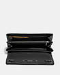 COACH®,COACH SWAGGER WALLET,Leather,Matte Black/Black,Inside View,Top View