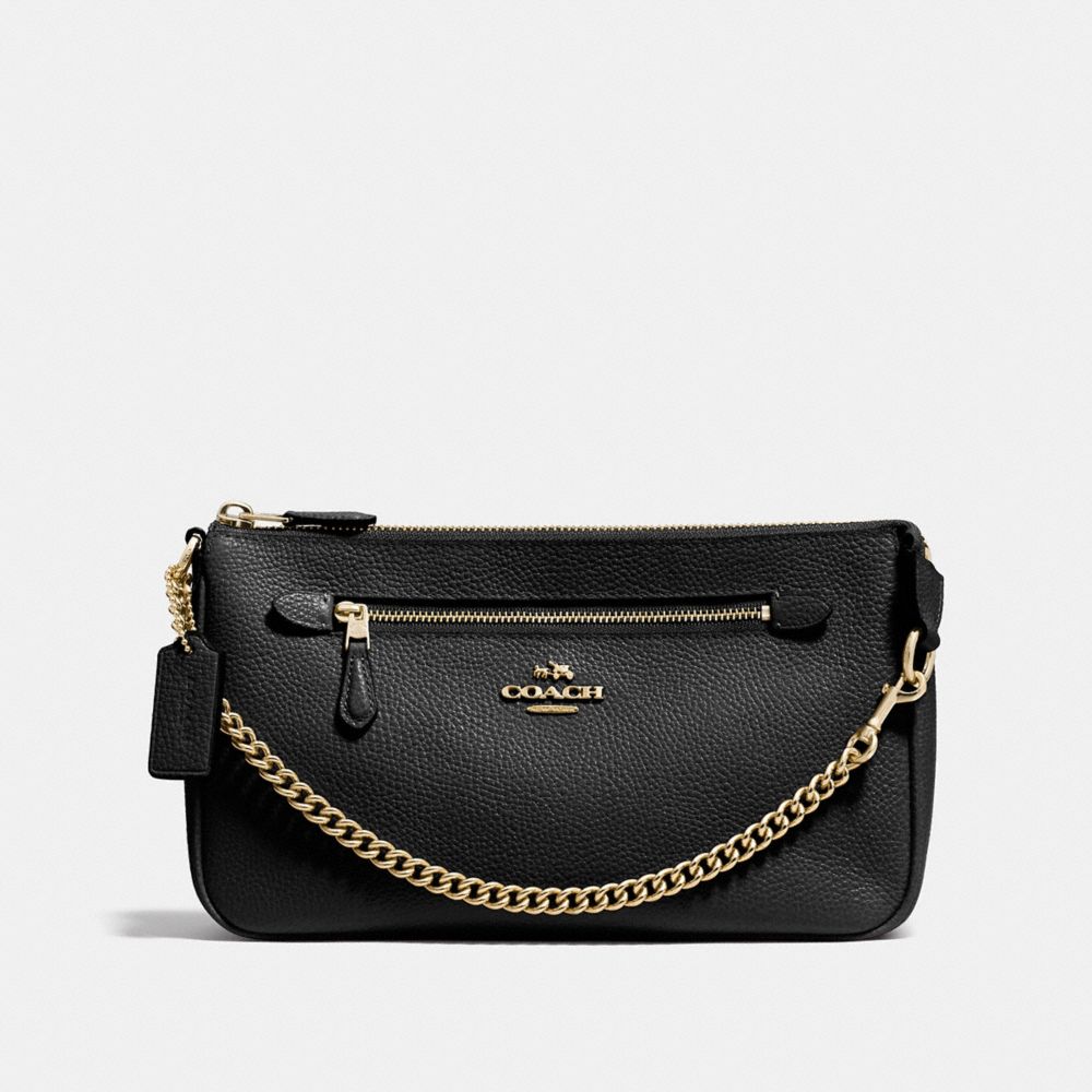 COACH®,Cuir,Or Clair/Noir,Front View
